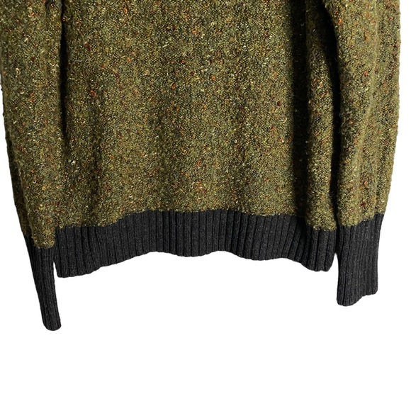 Cynthia Rowley Women's Green Speckled Wool Knit Turtleneck Sweater - Picture 3 of 7